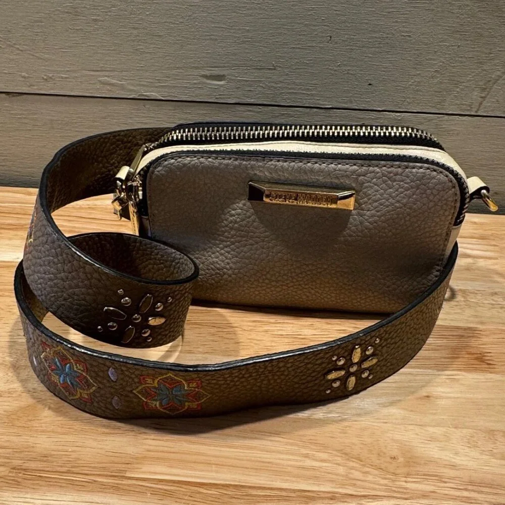 Hobo Steve Madden Shoulder Bag 3 Brown Shades Handbag Purse Crossbody Boho